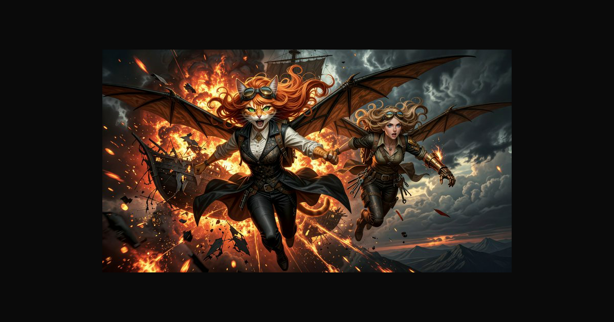 A dynamic fantasy battle scene featuring two winge | CaylaCatz on ...