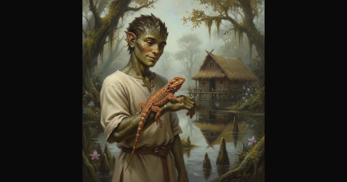 A detailed fantasy illustration of a reptilian, dr | DavidP on BudgetPixel