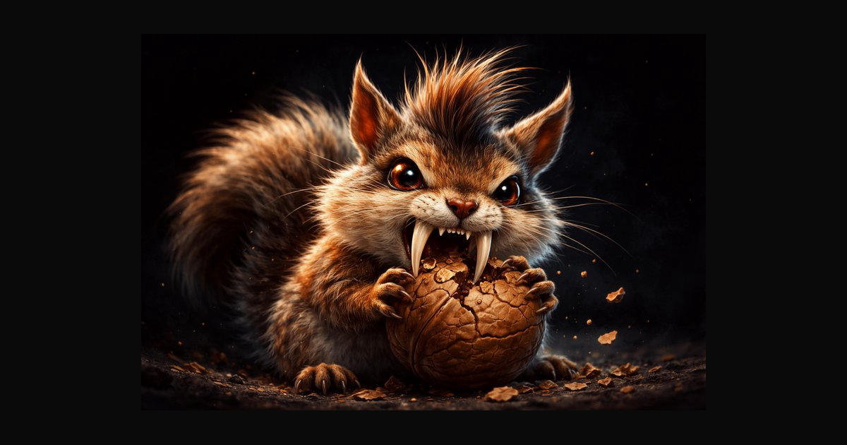 A highly detailed, dramatic close-up of a squirrel | TheBard on BudgetPixel