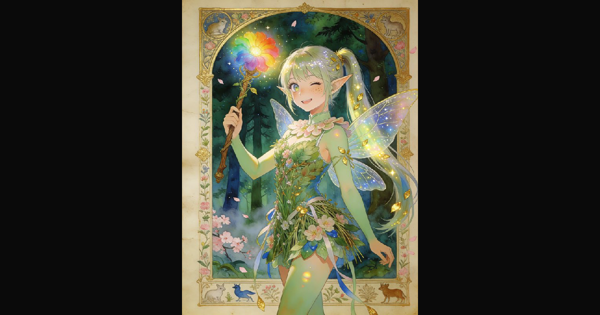 A vibrant fantasy illustration of a cheerful elf f | dimandre1979 on ...
