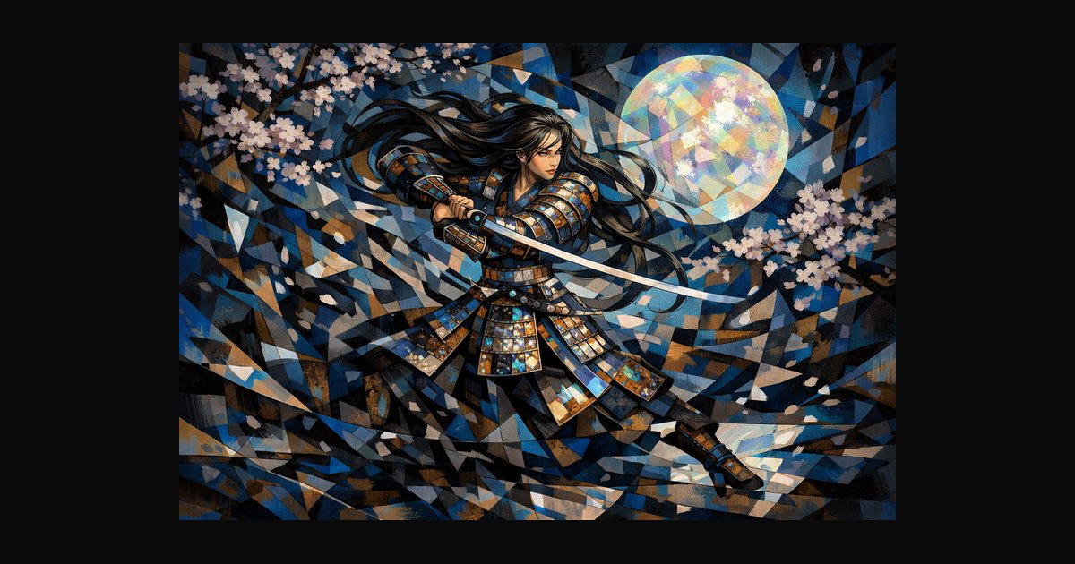 A dynamic fantasy illustration of a female samurai | CaylaCatz on ...