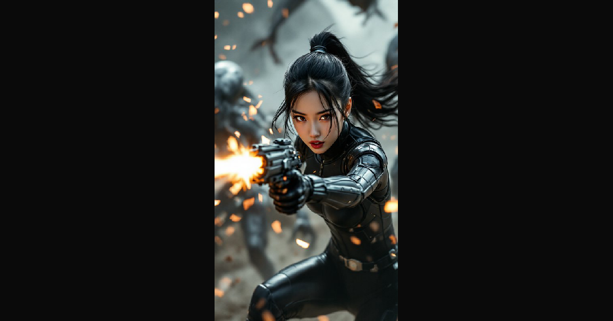 A high-intensity sci-fi action image featuring a f | EternaSky on ...