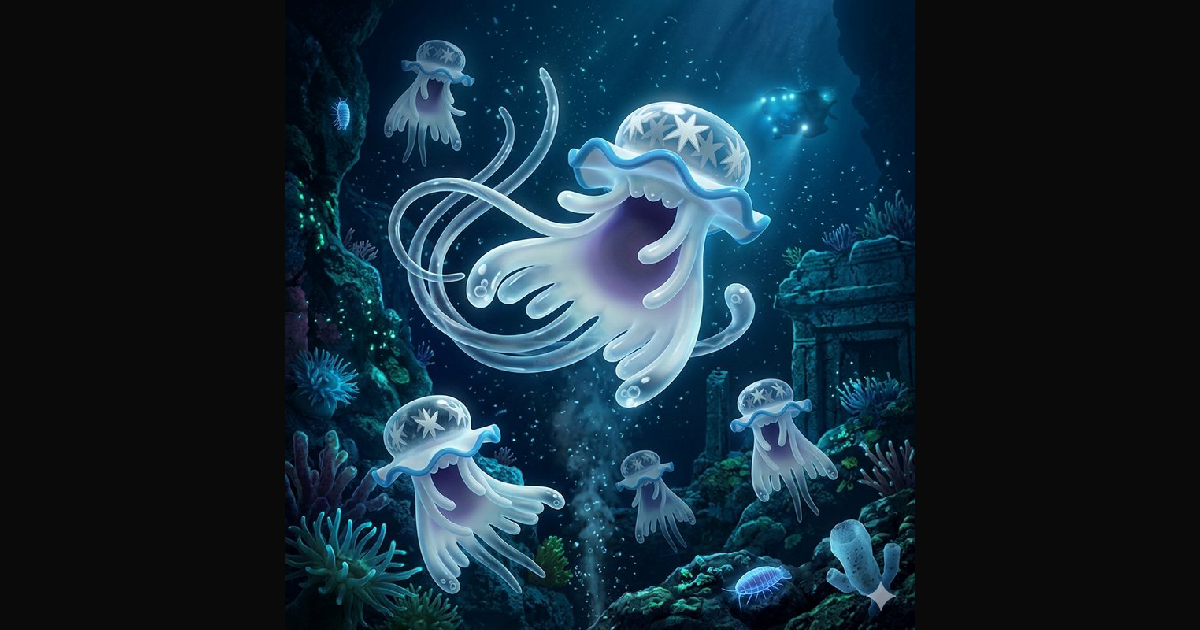 A vivid fantasy illustration of translucent jellyf | jesskynnlia on ...