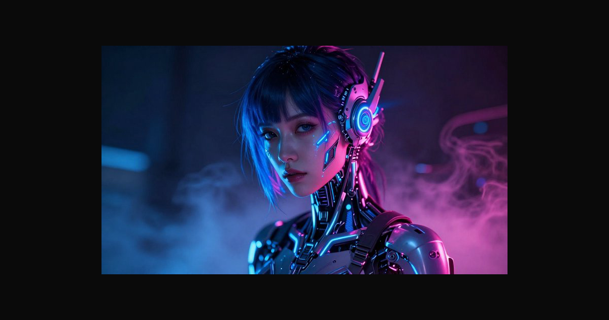 A cyberpunk portrait of a female android wearing a | suga2309 on ...
