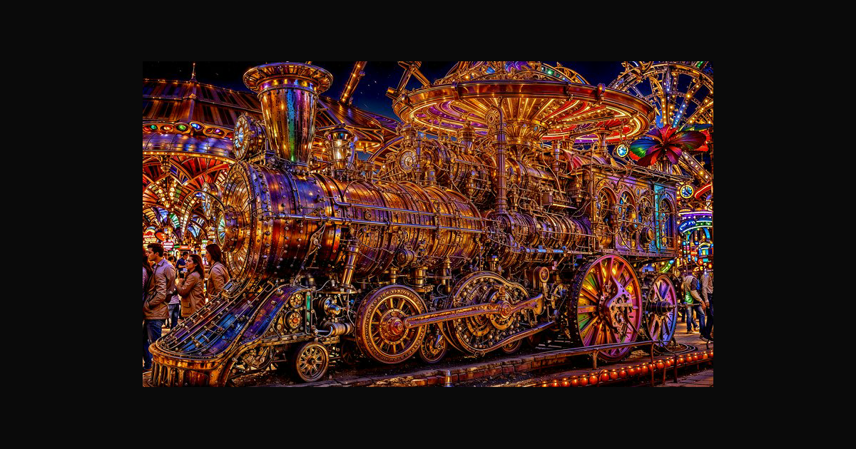 A dazzling steampunk-inspired locomotive ride at a | antares on ...