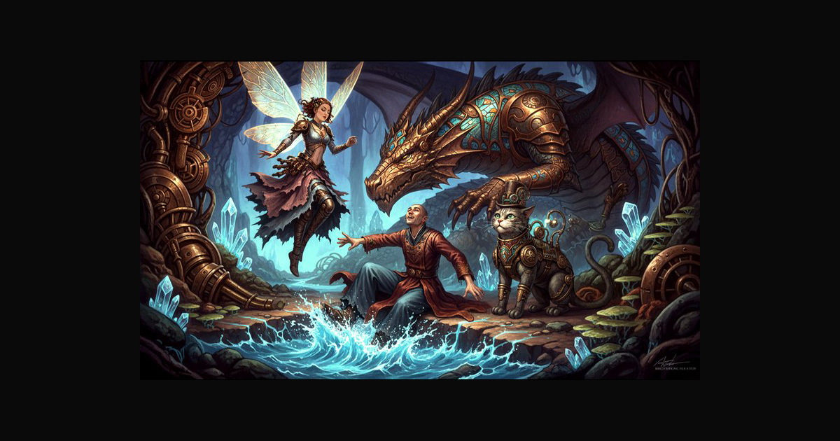 A vivid fantasy illustration featuring a winged fa | CaylaCatz on ...
