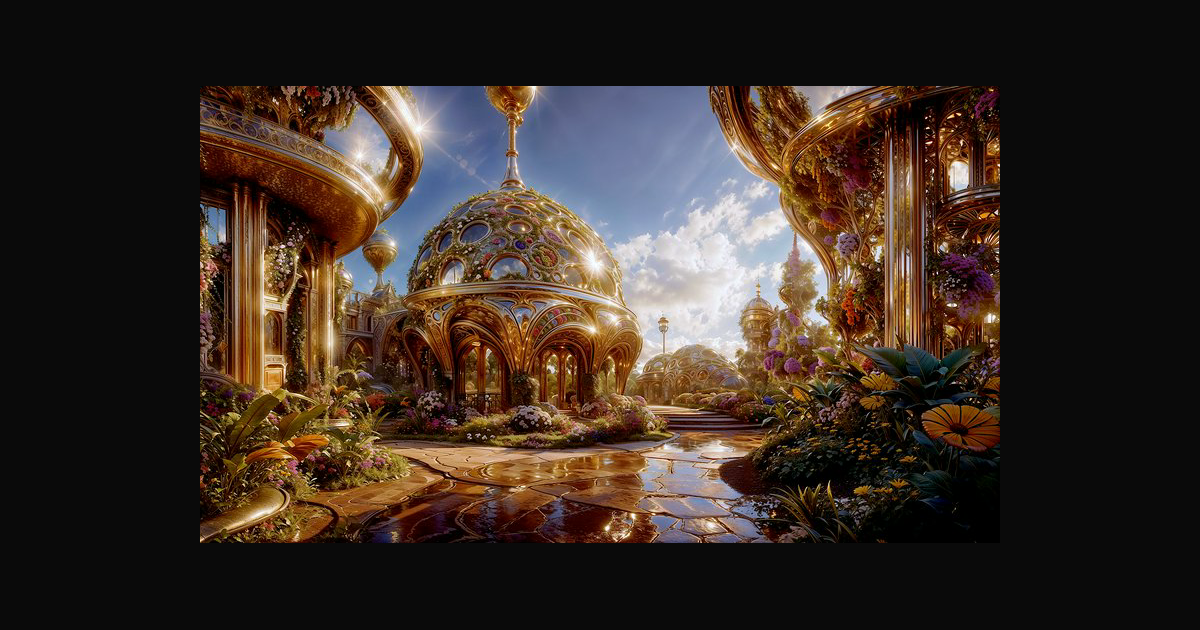 A CGI-rendered fantasy palace featuring gilded dom | antares on ...