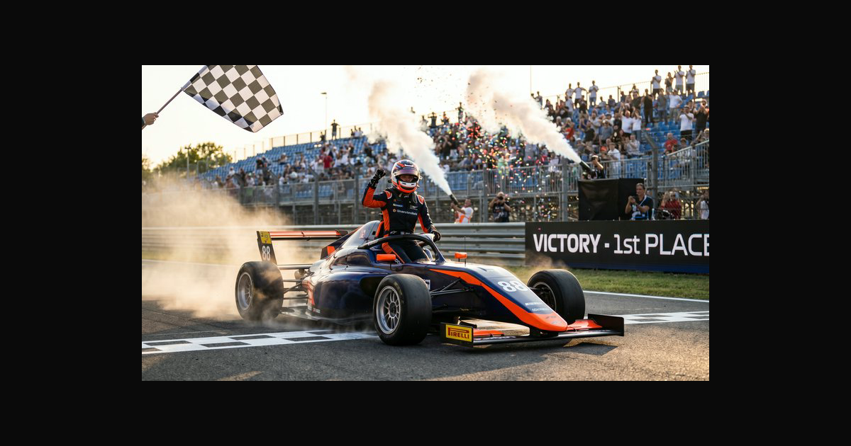 A sleek formula racing car sits at the finish line | thedarkrider on ...
