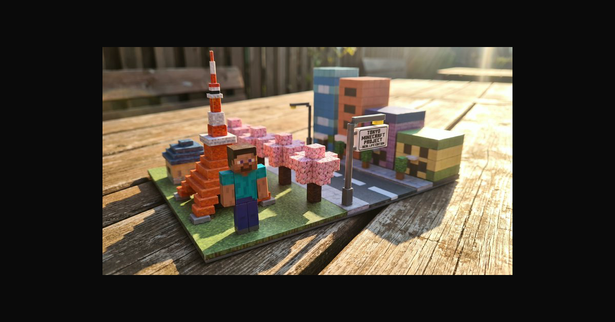 A detailed Minecraft-inspired miniature scene set | thedarkrider on ...