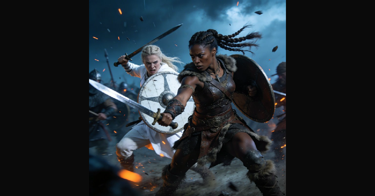 A dynamic fantasy battle scene featuring two armor | germancowboy on ...