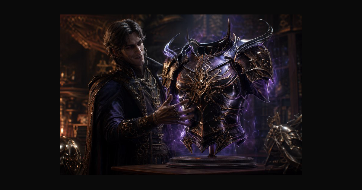 A dark fantasy scene shows a sinisterly elegant fi | TesaranJ on ...