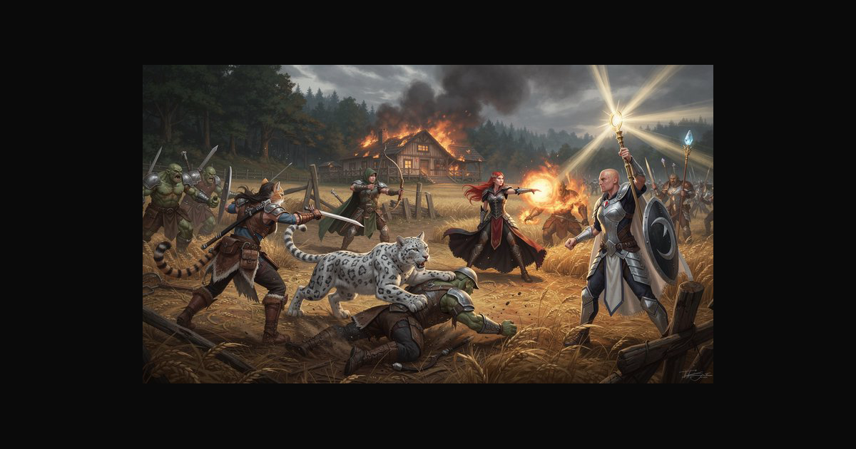 A dramatic medieval fantasy battle unfolds in a fi | CaylaCatz on ...