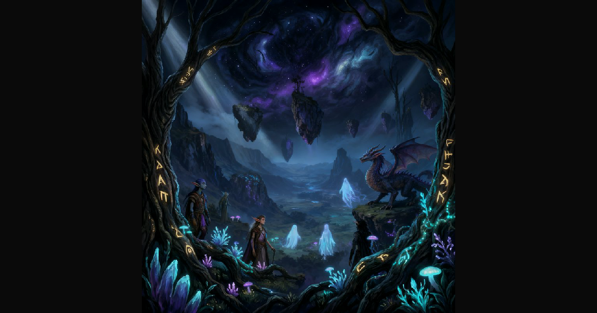 A vivid fantasy landscape featuring elves and a dr | n0name999 on ...