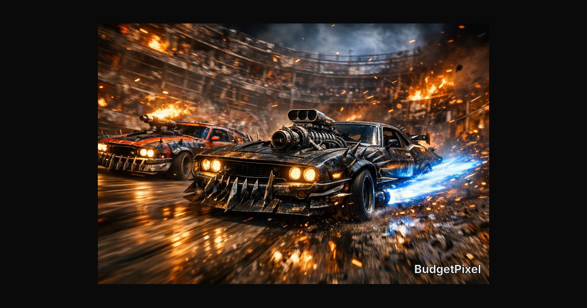 A high-octane automotive showdown in a ruined stad | suga2309 on ...