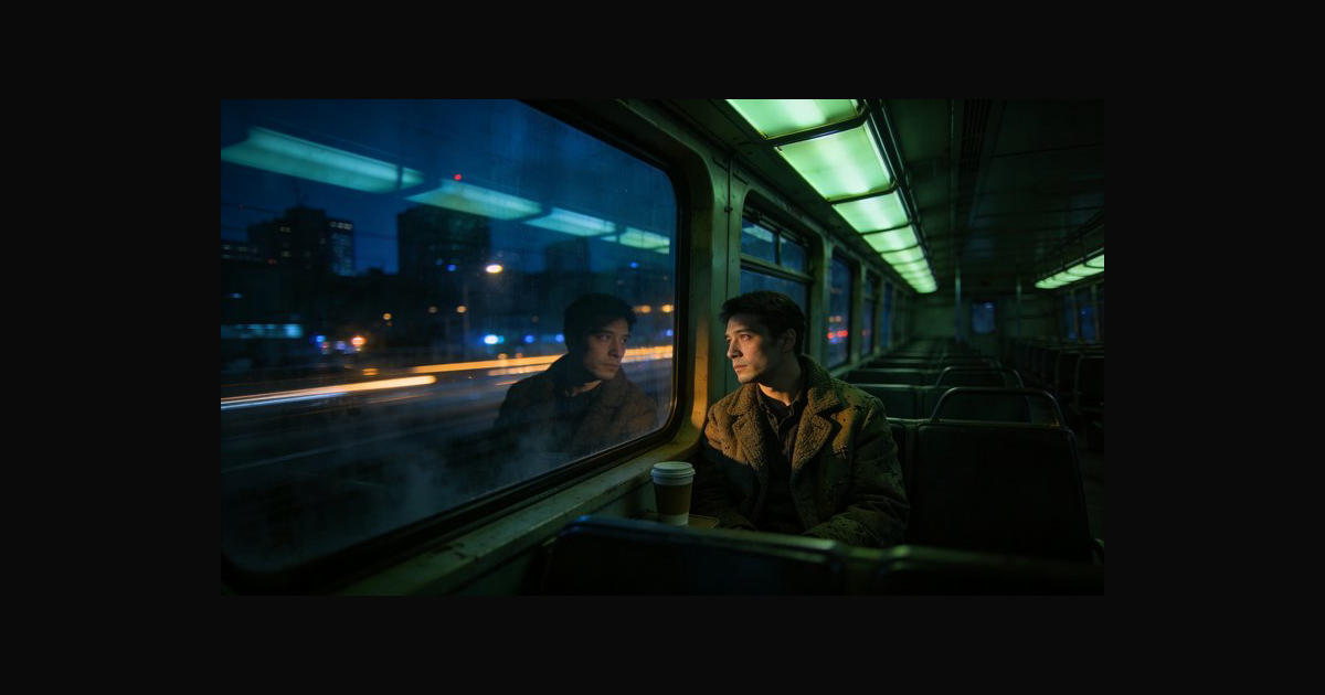 A moody nightscape on a bus with greenish interior | alex0099 on ...