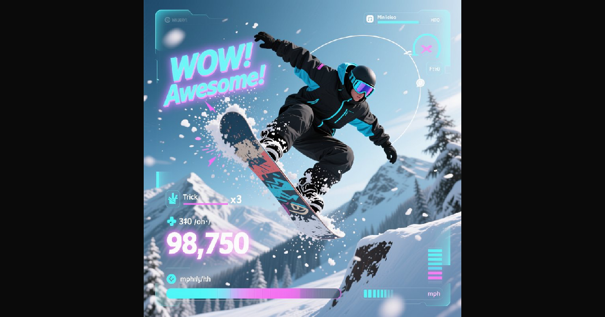 A dynamic snowboarder soars off a snowy ramp benea | strangeman on ...