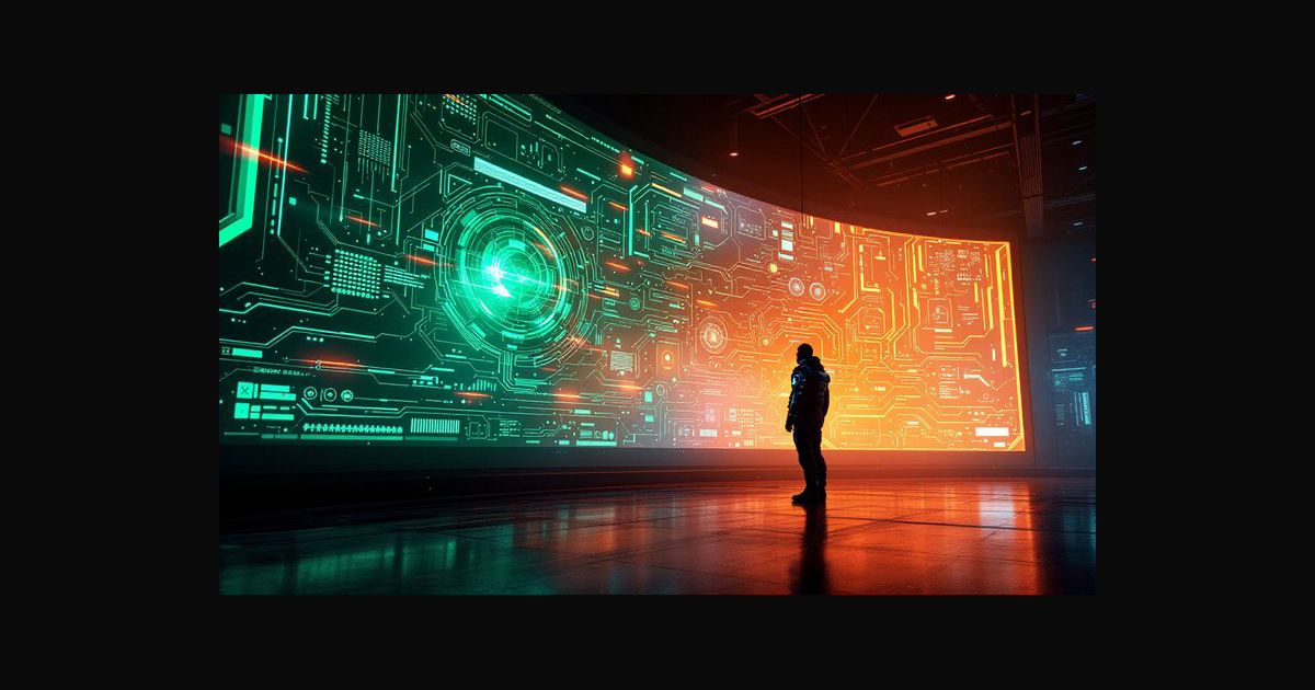 A futuristic, immersive tech scene featuring a sol | justrob on ...