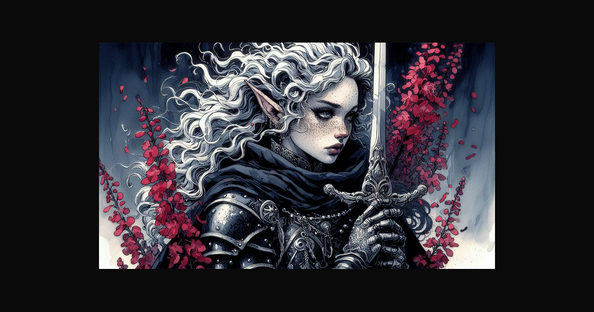 A dark fantasy illustration of an elf warrior with | thedreamcatcher on ...