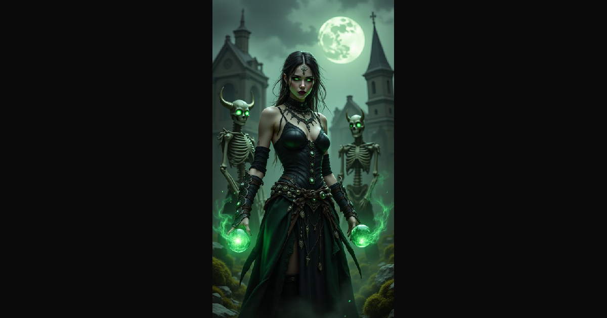A dynamic fantasy illustration features two female | Sealine on BudgetPixel
