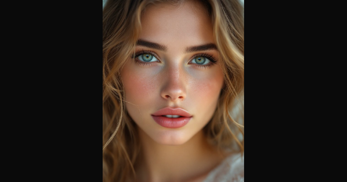 Close up portrait of a young woman with wavy blonde hair — AI art by ...