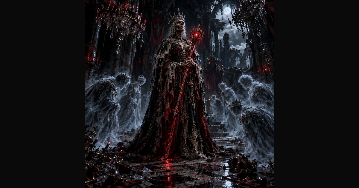 Regal vampire queen sits on an ornate gothic throne — AI art by ...