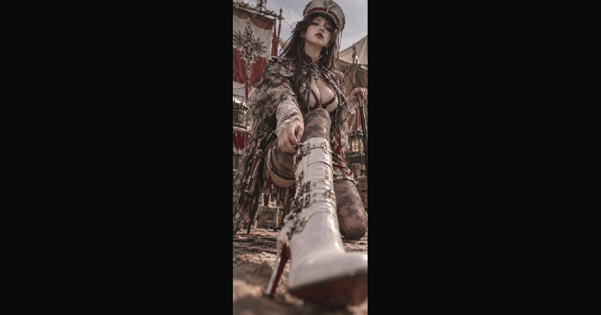 Low angle shot of a regal fantasy military woman holding a scepter — AI ...
